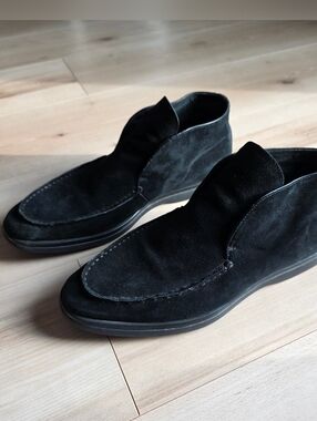 Carrucci Black Suede Men's 12 Loafers Ankle Boots Shoes Slip On Comfort